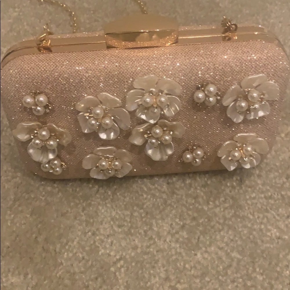 Jeweled flower clutch